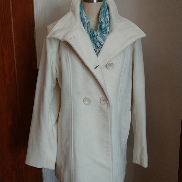 #9 COPY STEVE MADDEN Lightweight "Winter White" Wool Coat NWOT - Picture 2 of 8